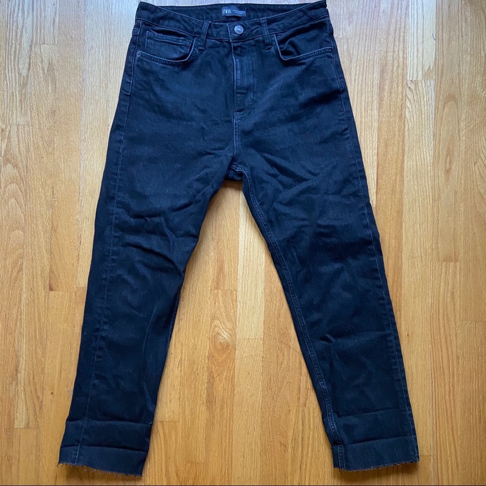 Black Zara High Rise Slim Jean